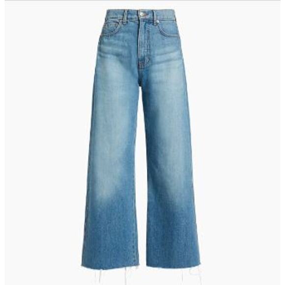 Veronica Beard Taylor Cropped High Rise Wide Enough Said Blue Jeans NWT 298 29 - Picture 4 of 9